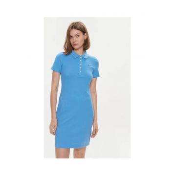 Rochie de zi Dama -  Albastru - bumbac organic - elastan