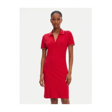 Rochie de zi  rosu - din material de calitate