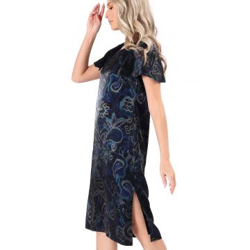 Rochie eleganta cu maneci ample scurte - Bleumarin