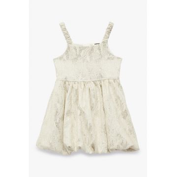 Rochie evazata fara maneci - Bej deschis