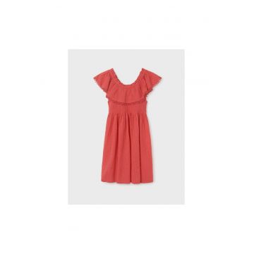 Rochie fete -  302086016 - Bumbac - Coral - Coral