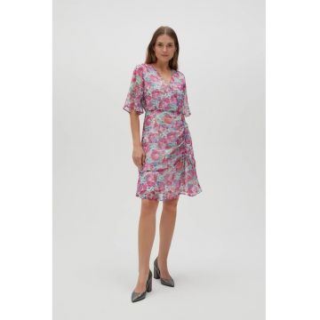 Rochie florala fucsia - Roz