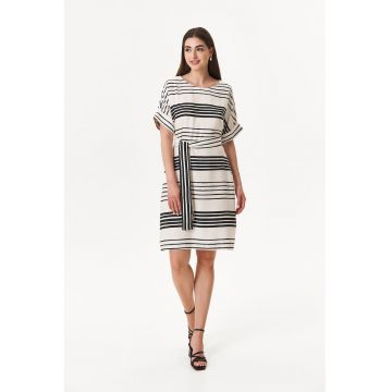Rochie lejera Roll Up your Sleeves - Alb/Negru