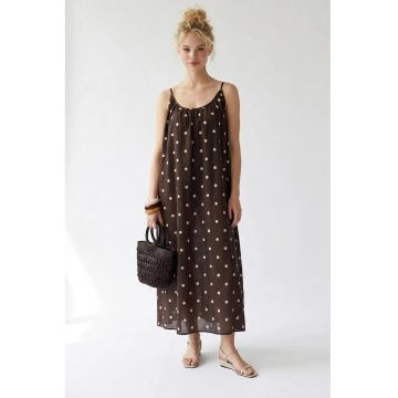 Rochie Maxi A-Line  buline - maro cafea - casual - captusita