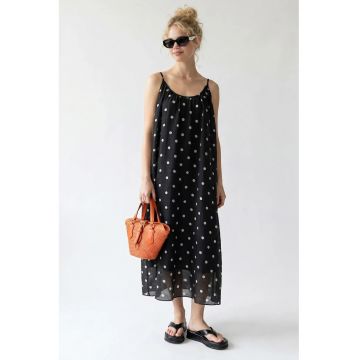 Rochie Maxi A-Line  buline - negru - casual - captusita