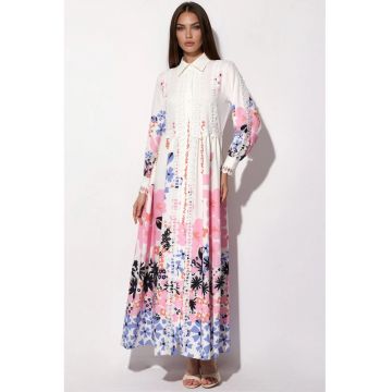 Rochie Maxi A-line Femei -  Floral - Multicolor - Poliester/Lycra