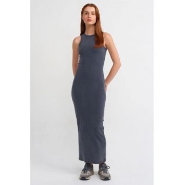 Rochie Maxi Bodycon  Gri antracit - Casual - 94% bumbac