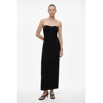 Rochie maxi cu decolteu sweetheart - Negru