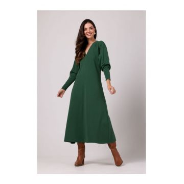 Rochie maxi de dama Claudas B267 verde inchis - Verde