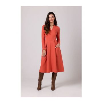 Rochie maxi de dama Colgrellam B266 rosu caramiziu - Rosu