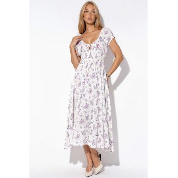 Rochie Maxi  Floral - Alb Prafuit - 100% Viscosa - Femei