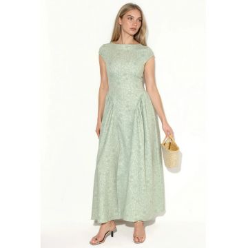 Rochie Maxi  Floral - Elegant - Verde salvie - Poliester/Elastan