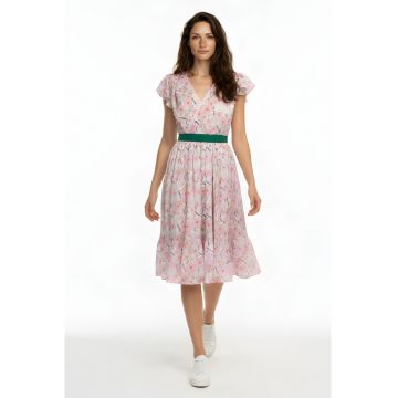 Rochie midi cu decolteu cache-cour Elara