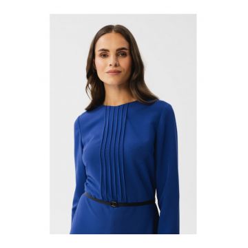 Rochie midi de dama Kerigor S347 albastru floarea-porumbului - Albastru inchis