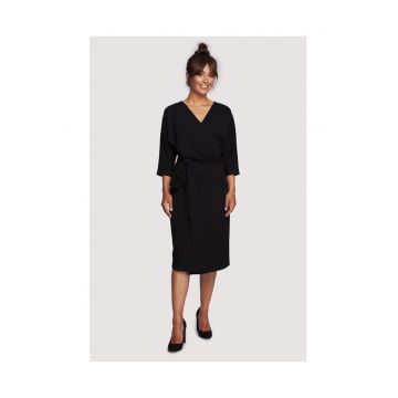 Rochie midi de dama Loni B241 negru - Negru