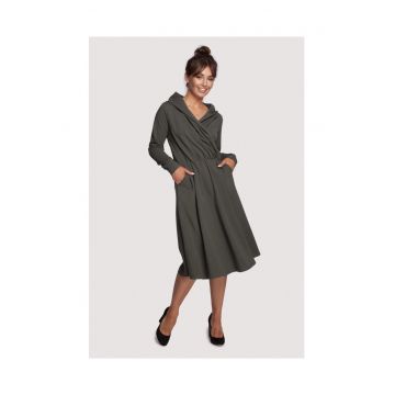 Rochie midi de dama Yangzom B245 verde militar - Verde