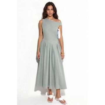 Rochie Midi -  Eleganta - Verde salvie - Poliester/Elastan