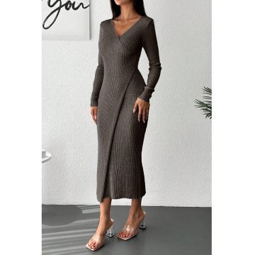 Rochie -  midi - mulata - maro mocha - 100% acril - One Size