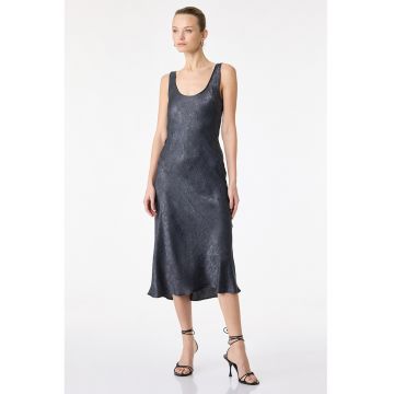 Rochie midi vaporoasa - Gri antracit