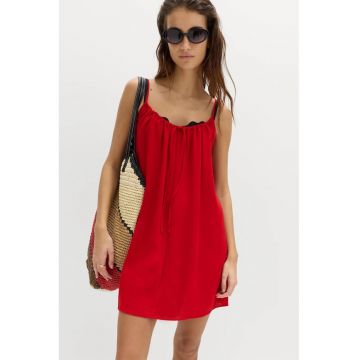Rochie mini cu bretele subtiri - Rosu