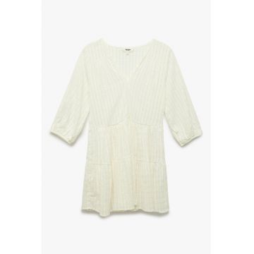 Rochie mini cu decolteu in V - Alb fildes