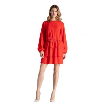 Rochie mini dama Linervudd M601 rosie - Rosu stins