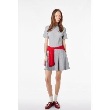 Rochie scurta si evazata - Gri melange