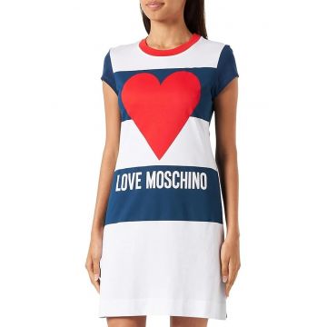 Rochie-tricou cu imprimeu logo - Multicolor