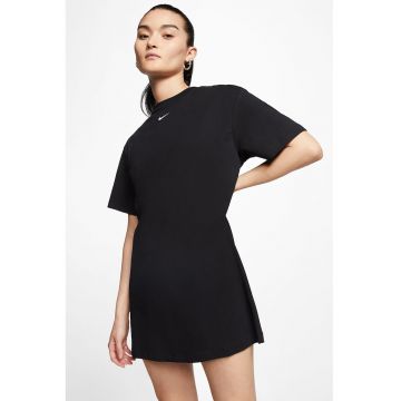 Rochie-tricou cu logo Essentials - Negru