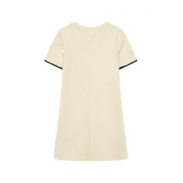 Rochie casual fete -  bej - poliester-viscoza -
