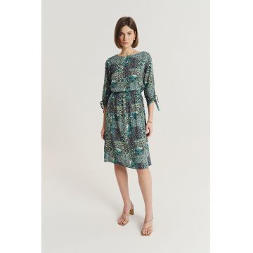 Rochie cu model si maneci 3/4 - Multicolor