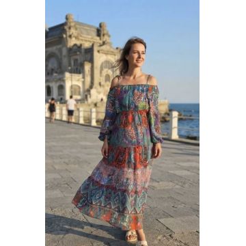 Rochie Dama Maxi Voal Subtire cu paiete 2