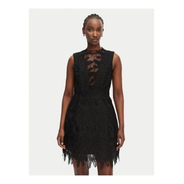 Rochie de cocktail -  fara maneca - neagra - poliester|nylon -