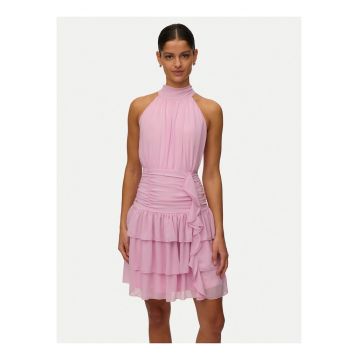Rochie de cocktail -  fara maneci - roz - poliester reciclat -