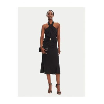 Rochie de cocktail -  fermoar - negru - viscoza -