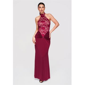Rochie de seara maxi  LA-OM-DLR295 - Visiniu