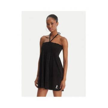 Rochie de vara -  neagra - 40% bumbac - 40% modal - 20% poliester