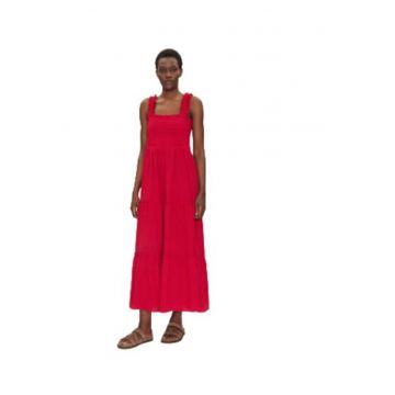 Rochie de vara -  rosu - material sintetic -
