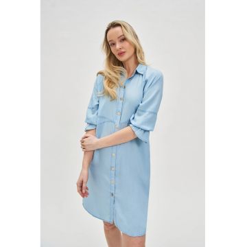 Rochie din lyocell albastra - Albastru