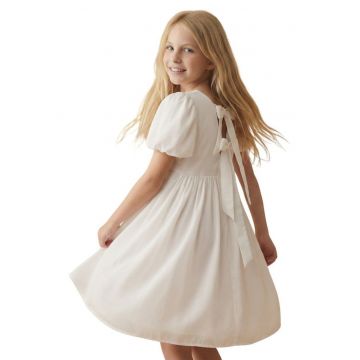 Rochie fete -  Sia - Poliester - Elegant - Scurta - Alb - Alb