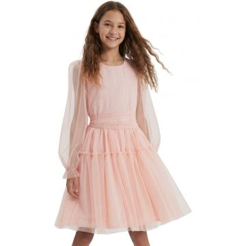 Rochie fete - ZOYA Fashion - Holly - Poliester - Elegant - Lunga - Roz 152