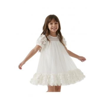 Rochie fete - ZOYA Fashion - Romy - Poliester - Elegant - Scurta - Alb 98