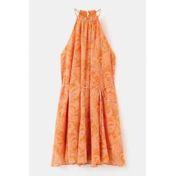 Rochie halter cu model paisley - Portocaliu dovleac