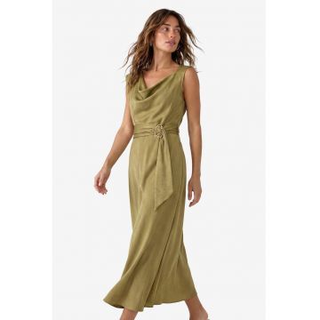 Rochie lunga dreapta - Verde masliniu