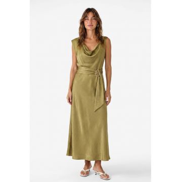 Rochie lunga dreapta - Verde masliniu