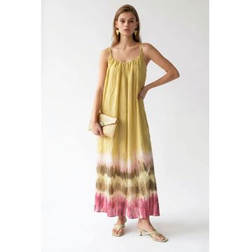 Rochie Maxi -  Casual - Lejer - Multicolor - Bumbac