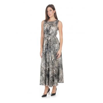 Rochie maxi cu imprimeu si cordon