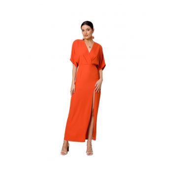Rochie maxi de dama Argagune K163 coral - Portocaliu