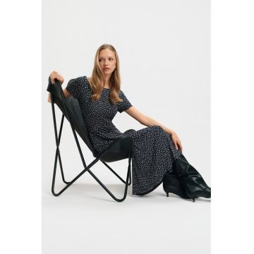 Rochie midi cu imprimeu cu buline - Alb/Albastru ultramarin