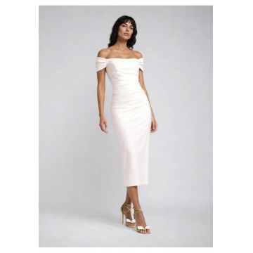 Rochie midi din lyocell cu drapaje Zeya